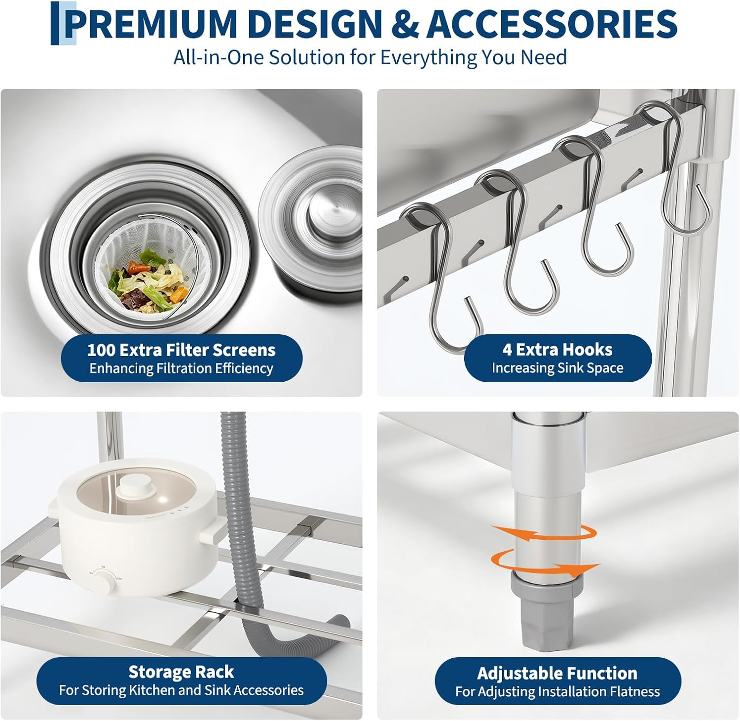 Stainless Steel Utility Sink W - Commercial Kitchen Taps review and price