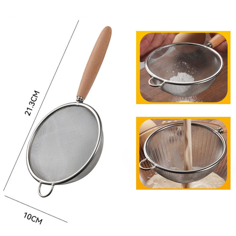 Wooden Handle Stainless Steel  - Commercial Kitchen Oil Filter review and price
