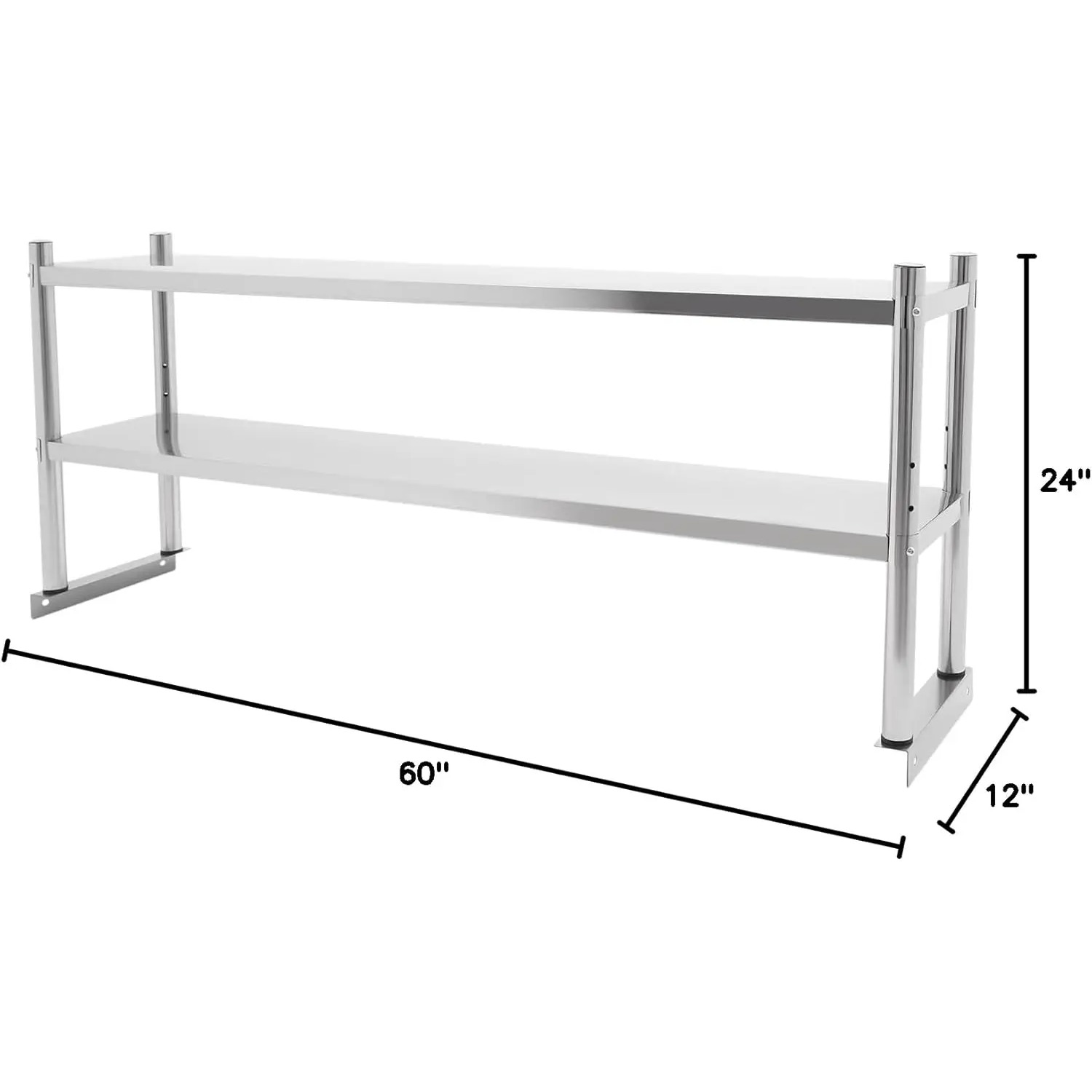 Stainless Steel Double Tier Ov - Commercial Kitchen Prep Table With Storage review and price