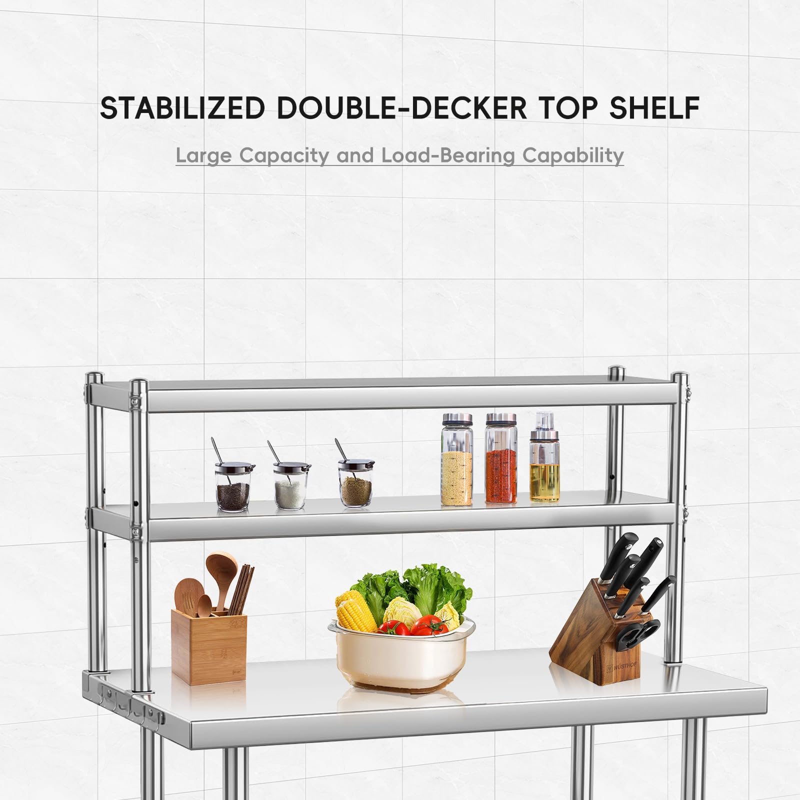 48x24 Heavy Duty Stainless Ste - Commercial Kitchen Prep Table With Storage review and price