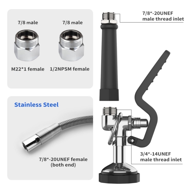 45” Stainless-Steel Hose with  - Commercial Kitchen Taps review and price