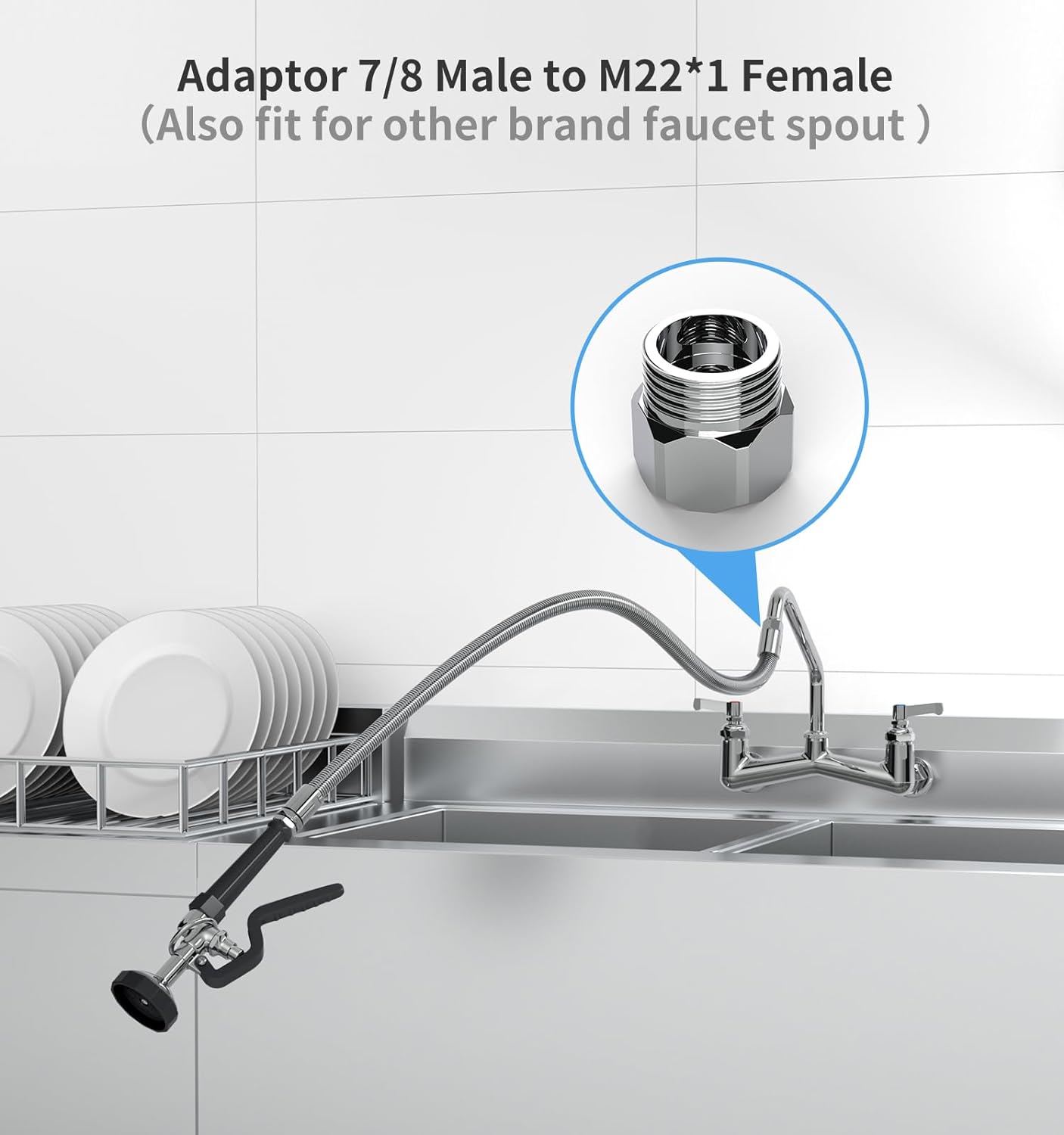 45” Stainless-Steel Hose with  - Commercial Kitchen Taps review and price