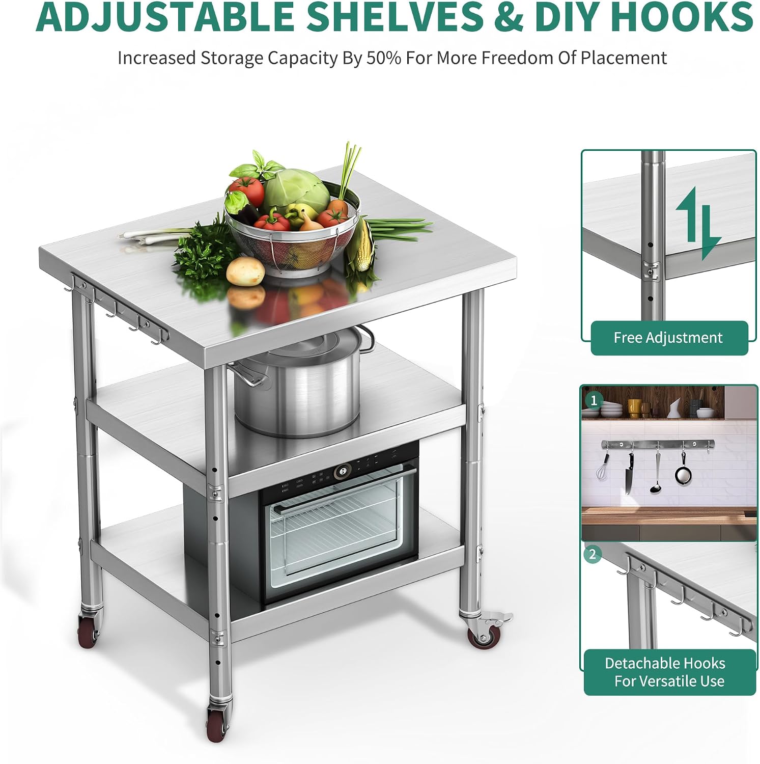 Stainless Steel Food Prep Tabl - Commercial Kitchen Prep Table With Storage review and price