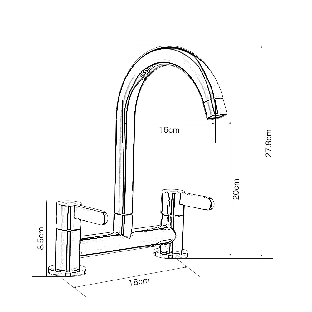 Kitchen Faucet Modern Double H - Commercial Kitchen Taps review and price