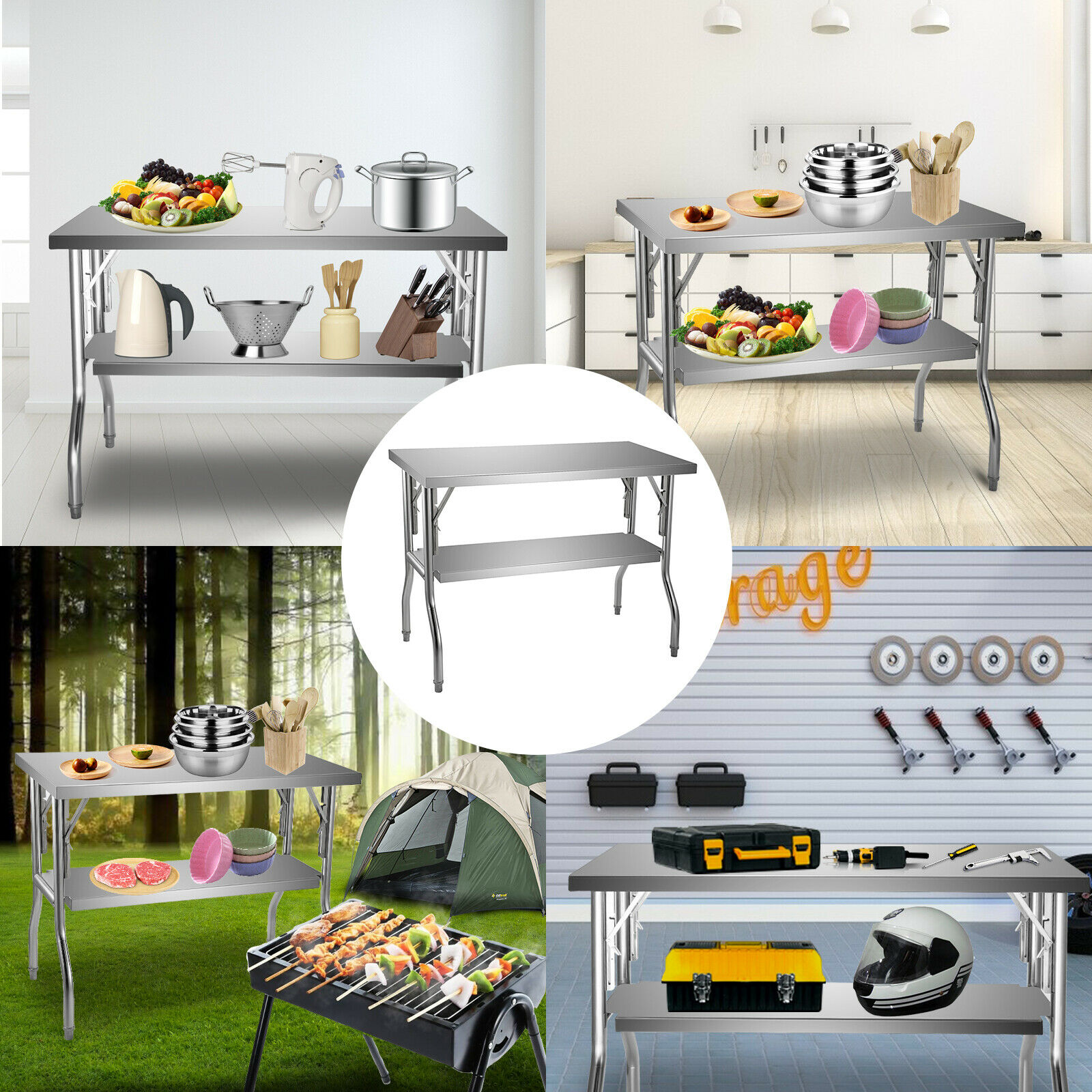 Single/Double-Shelf Profession - Commercial Kitchen Prep Table With Storage review and price