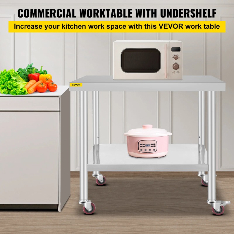Stainless Steel Kitchen Prep T - Commercial Kitchen Prep Table With Storage review and price