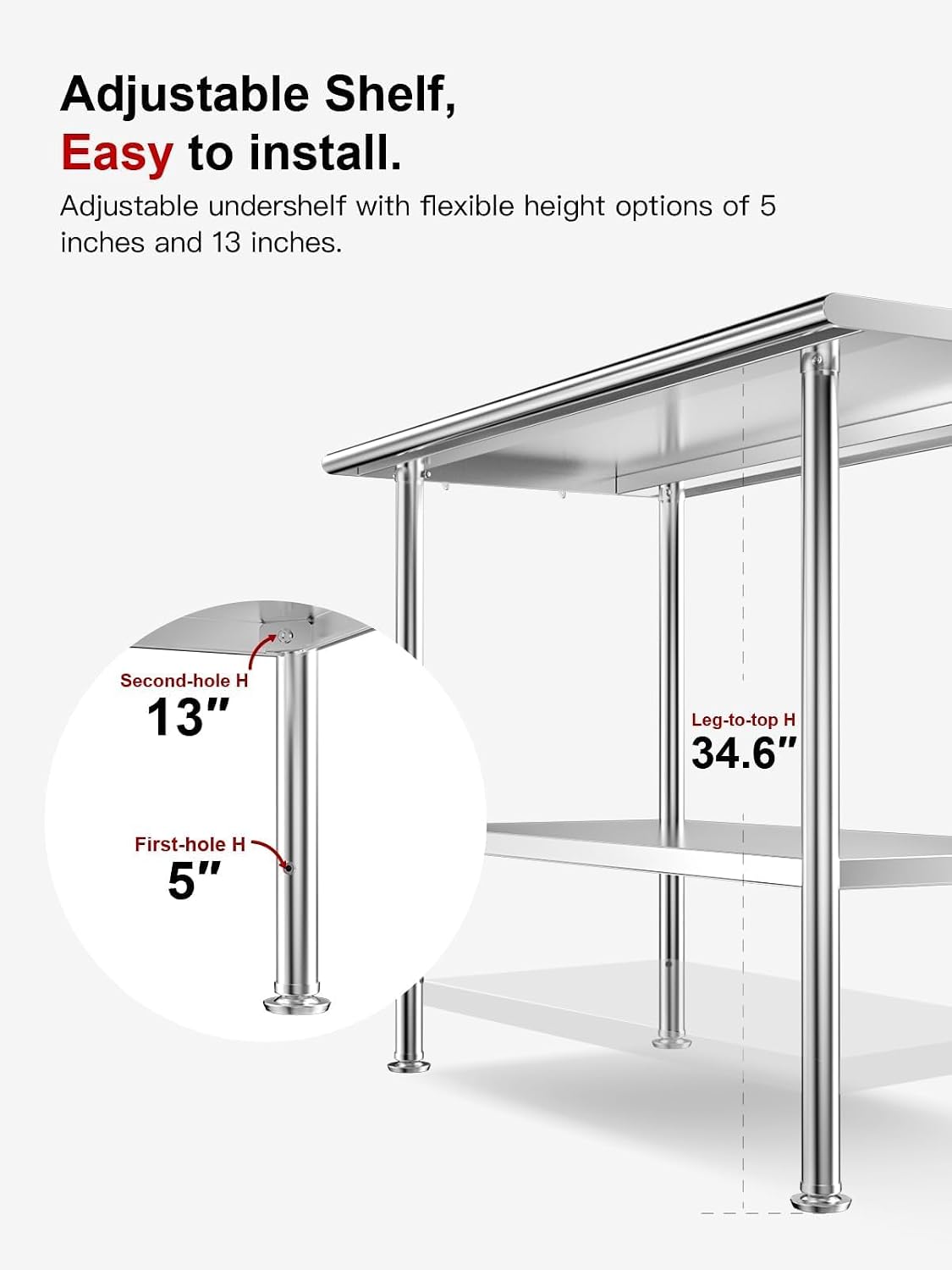 Stainless Steel Food Prep Tabl - Commercial Kitchen Prep Table With Storage review and price