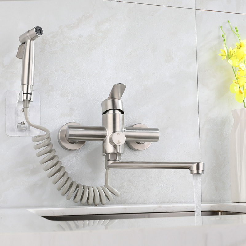 Brushed Nickel Wall Mount Sink - Commercial Kitchen Taps review and price
