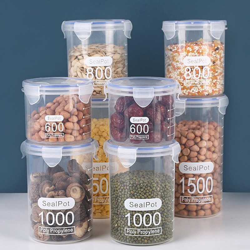 1-4PCS Sealed Jars With Scale  - Commercial Kitchen Refrigerator review and price