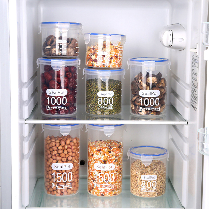1-4PCS Sealed Jars With Scale  - Commercial Kitchen Refrigerator review and price