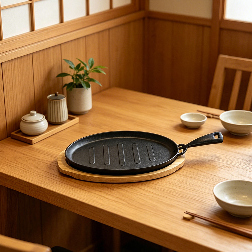 Oval Cast Iron Steak Plate Set - Teppanyaki Grill Table review and price