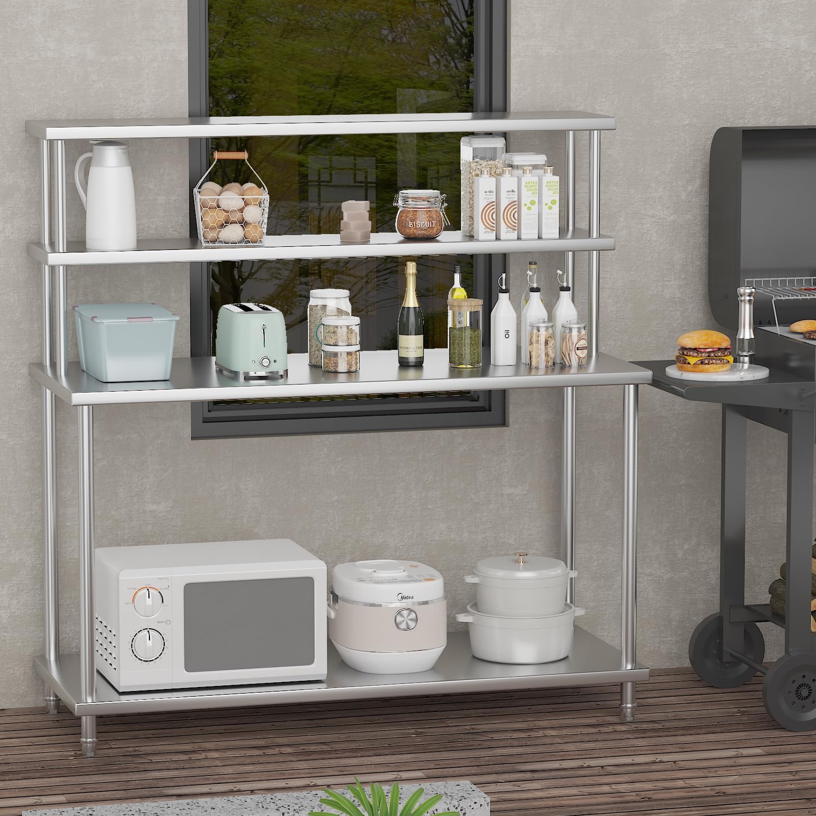 Stainless Steel Table with Ove - Commercial Kitchen Prep Table With Storage review and price