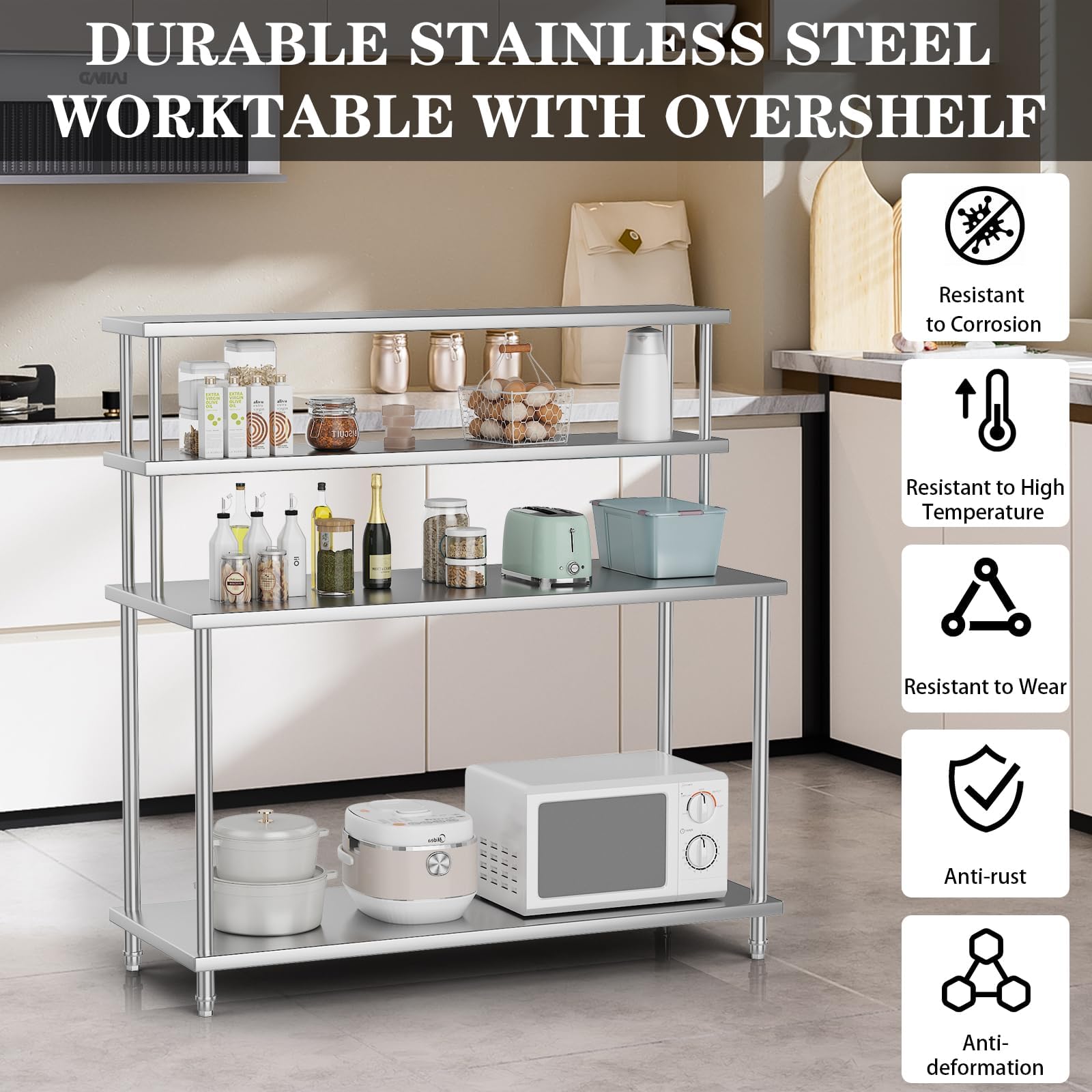 Stainless Steel Table with Ove - Commercial Kitchen Prep Table With Storage review and price